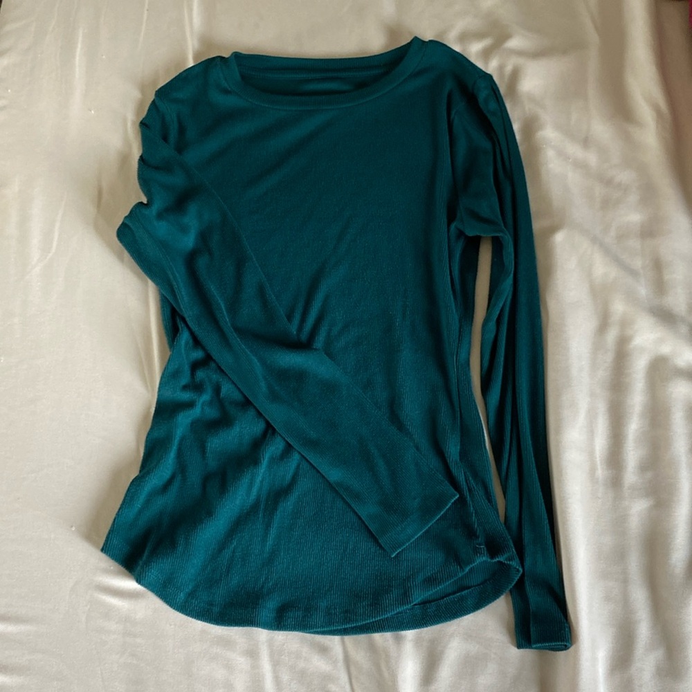 Forest green rubbed long sleeve